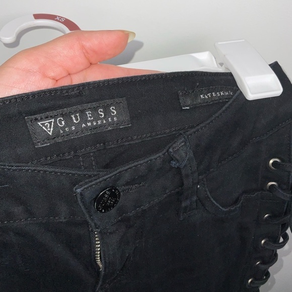 Guess Black Kate Skinny Lace Up Jeans | Size 24 - Picture 8 of 8
